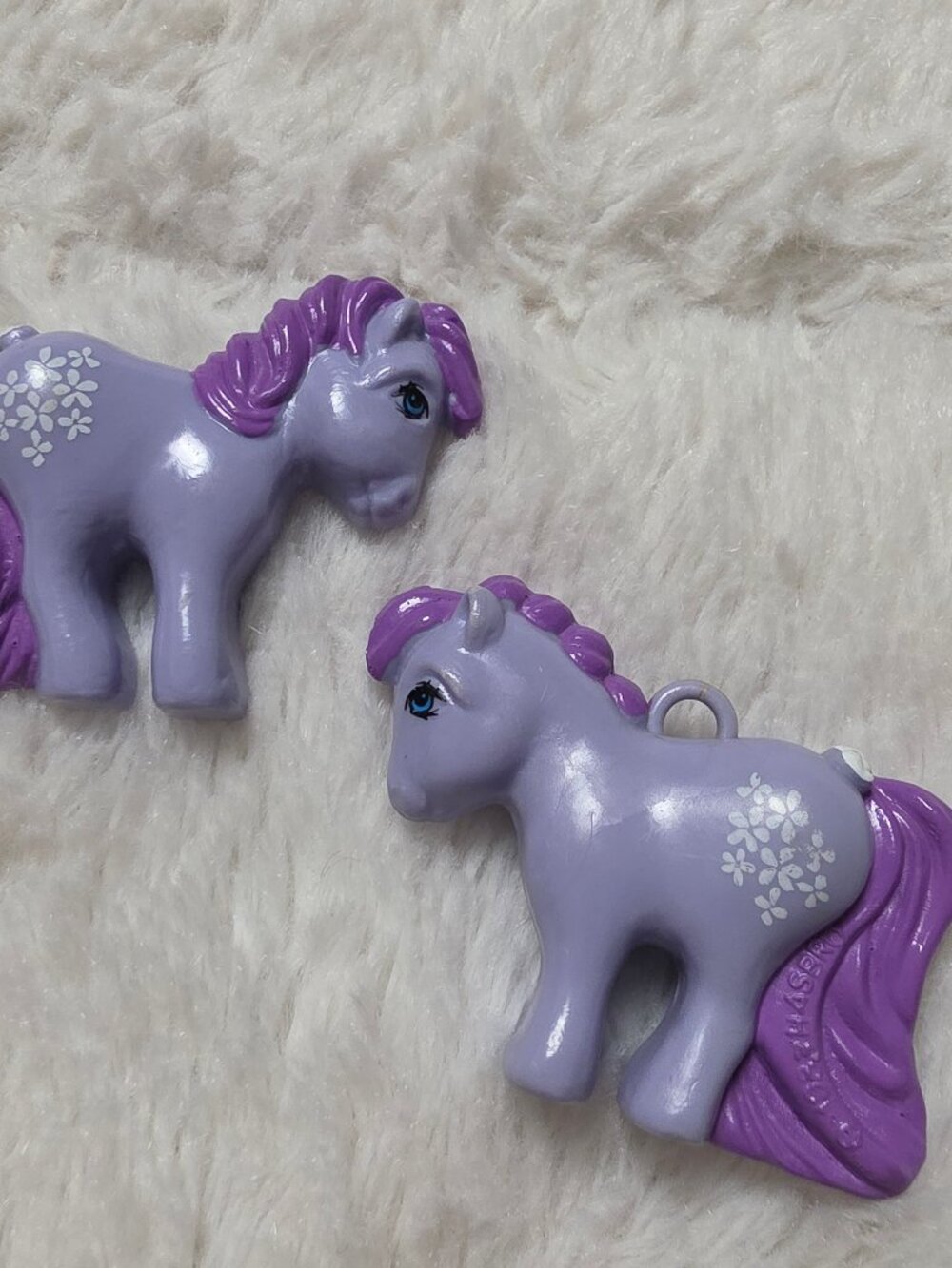 Vintage My Little Pony G1 Blossom Pin and Charm Set 1983 Hasbro Hong Kong